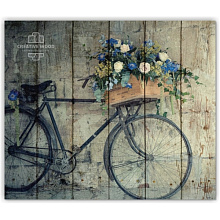 Прочные и долговечные панно для стен Creative Wood Велосипеды Велосипеды - Ретро велосипед с букетом